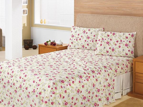 Jogo De Lençol Casal Queen Size 100% Algodão 4 Peças